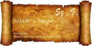 Szitás Imola névjegykártya